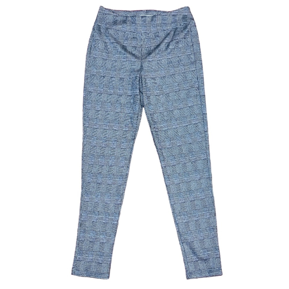 Mudd High Rise Ponte Legging Plaid Grey and Brown Print